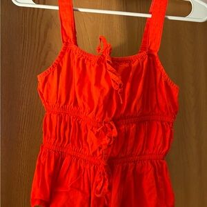Vibrant red orange sleeveless top